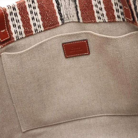 Chloe Woody Large Canvas X Leather Tote #238575C47B - Picture 12 of 12